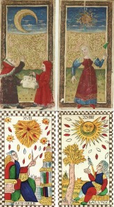 Charles VI Moon and Sun Cards, Gerard Bodet Star and Moon cards